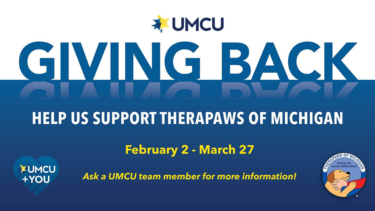 Giving back - help us support Therapaws of Michigan.